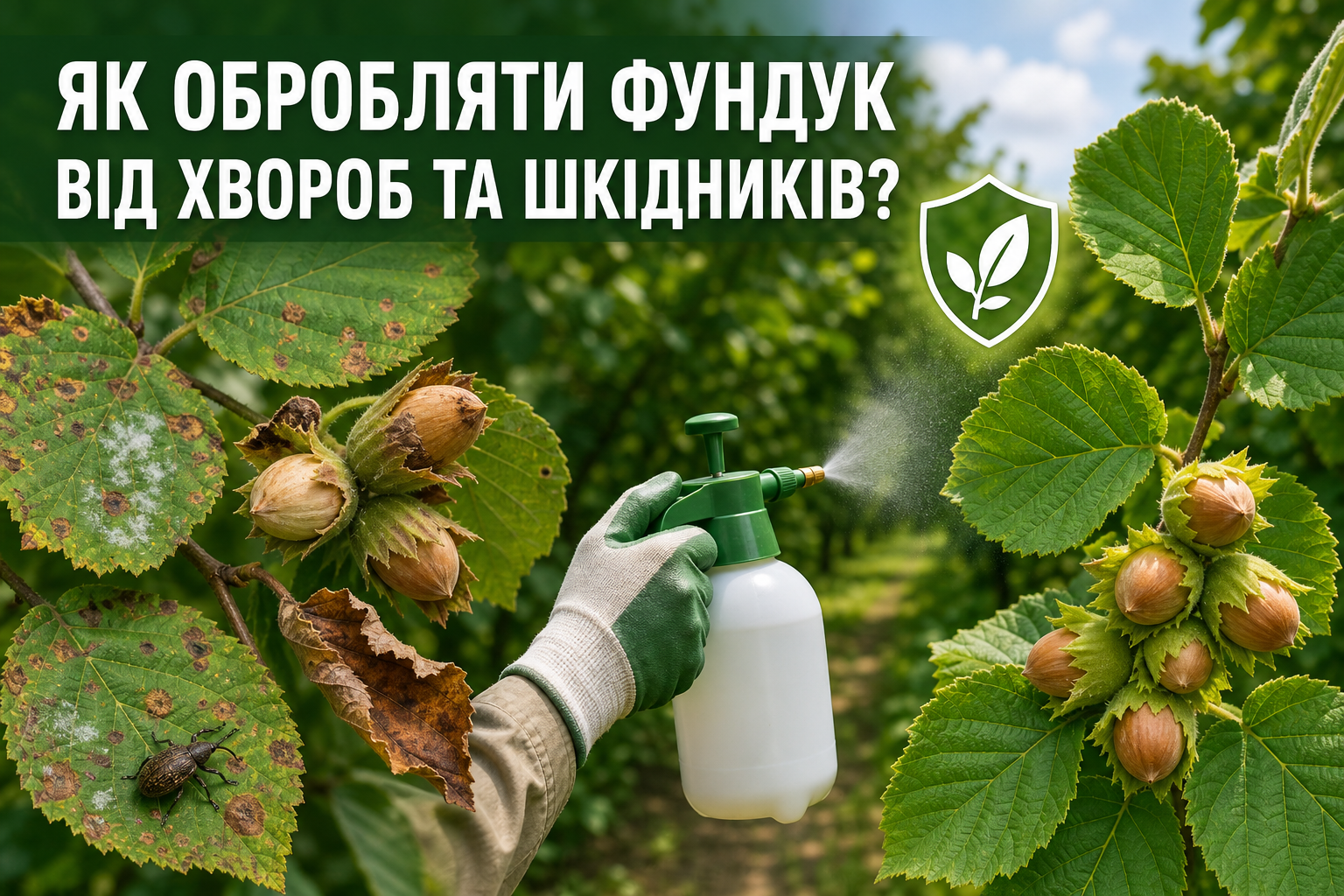 Як обробляти фундук від хвороб та шкідників?